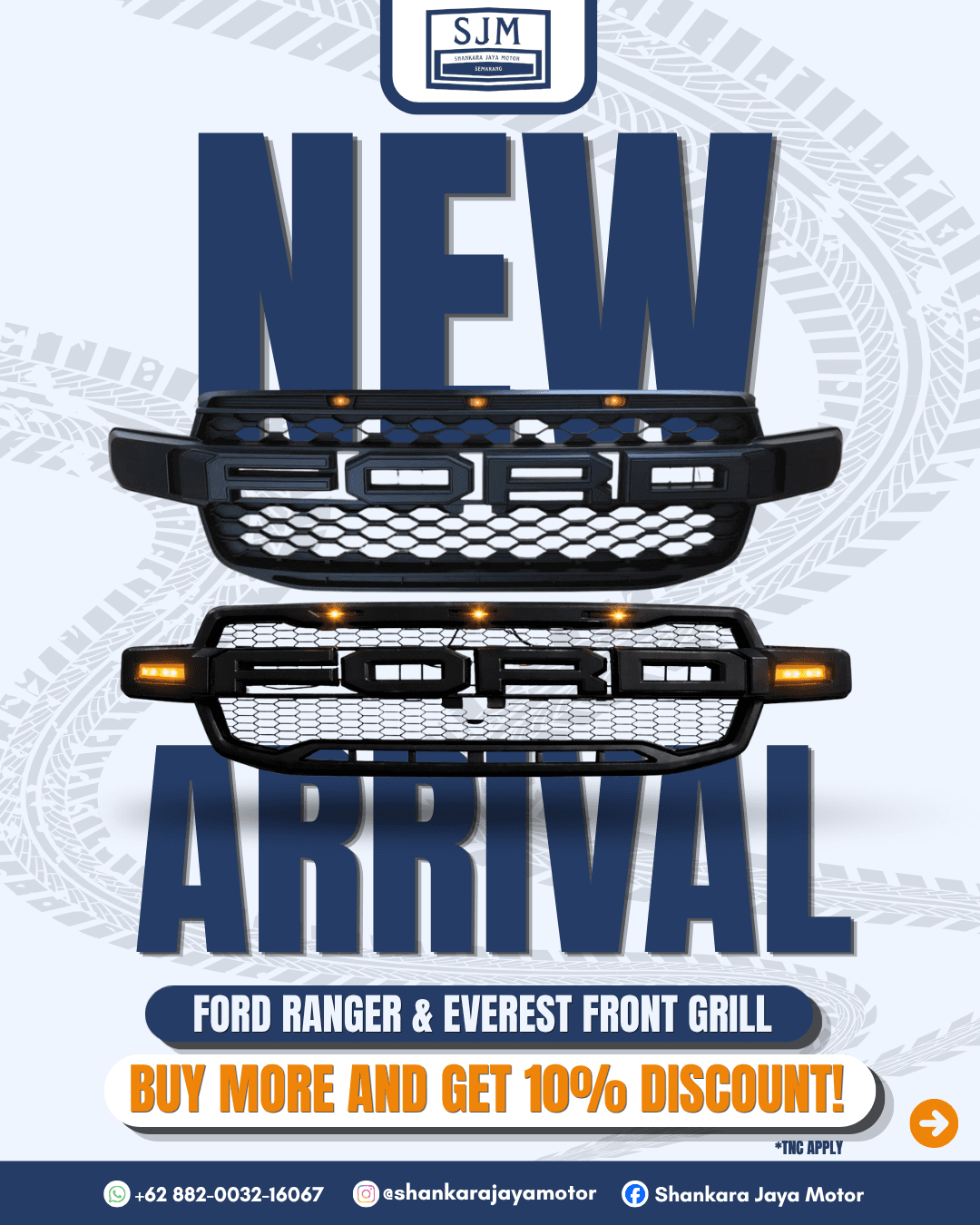 New Arrival! Front Grill Ford Ranger & Everest — Tampang Gahar, Harga Spesial 10% Off!